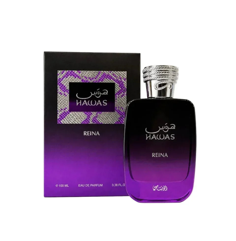 Hawas Reina Eau de Parfum Flakon mit lila Gradient und edlem Verschluss, Luxusparfum für Damen