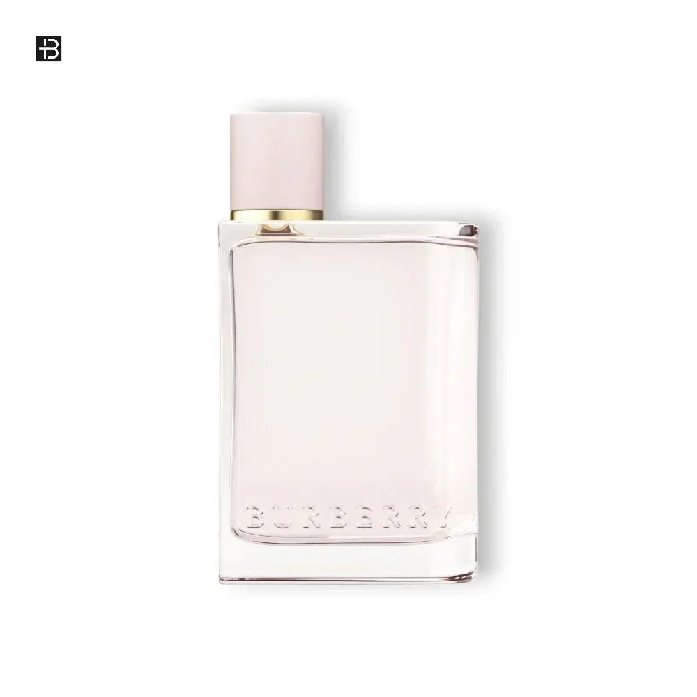 Eleganter Damenduft in schlichtem, transparentem Glasflakon mit roséfarbenem Verschluss.