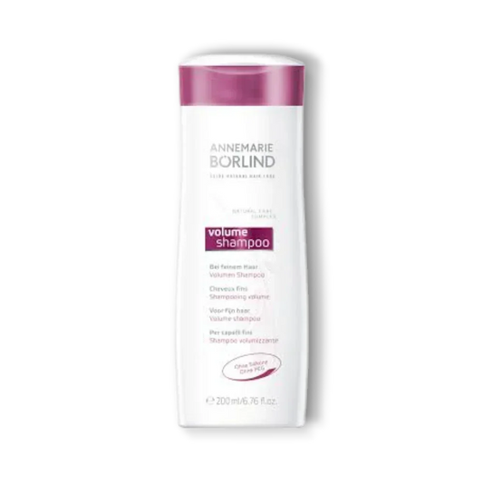 Volumen Shampoo für feines Haar in weißer Flasche mit rosa Deckel, 200ml