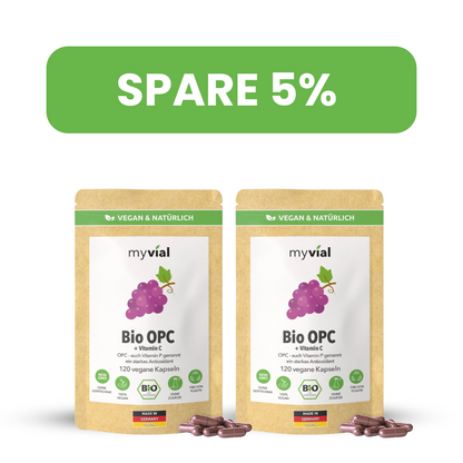 Organic OPC Capsules - With Grape Seed, Aronia Powder & Vitamin C