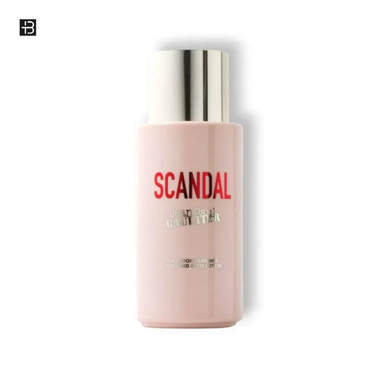 Elegante Parfümflasche SCANDAL Jean Paul Gaultier, rosa Flakon, silberner Deckel