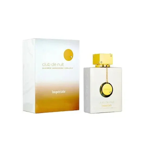 Club de Nuit Impériale Parfumflakon und Verpackung in Weiß und Gold, Luxusduft Unisex