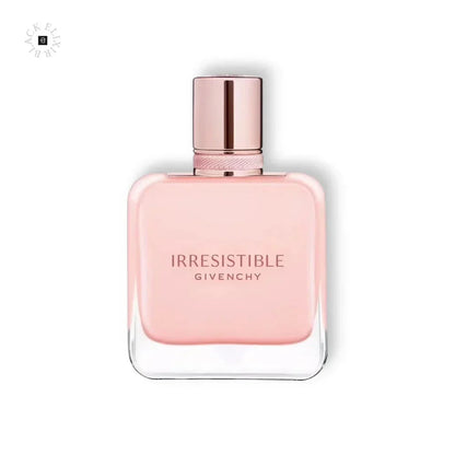 Eleganter Flakon mit rosafarbenem Damenparfum, Aufschrift Irresistible Givenchy