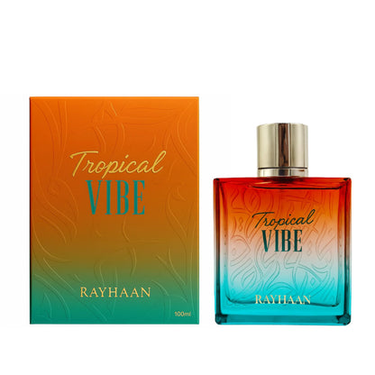 Tropical Vibe Parfüm von Rayhaan, 100ml, exklusiver Duft in farbenfroher Flasche