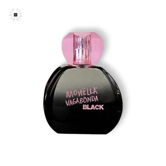 Schwarzer Monella Vagabonda Black Parfumflakon mit rosa Verschluss, Damenparfum