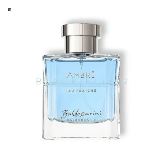 Luxus Parfumflakon mit blauem Baldessarini Ambre Eau Fraîche Duft, stilvolle Verpackung