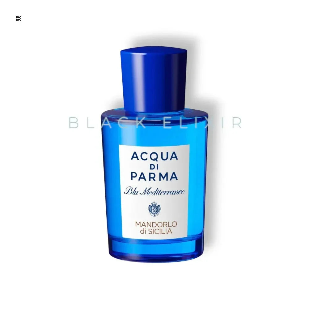 Acqua di Parma Blu Mediterraneo Mandorlo di Sicilia Parfumflakon, blau, vor weißem Hintergrund