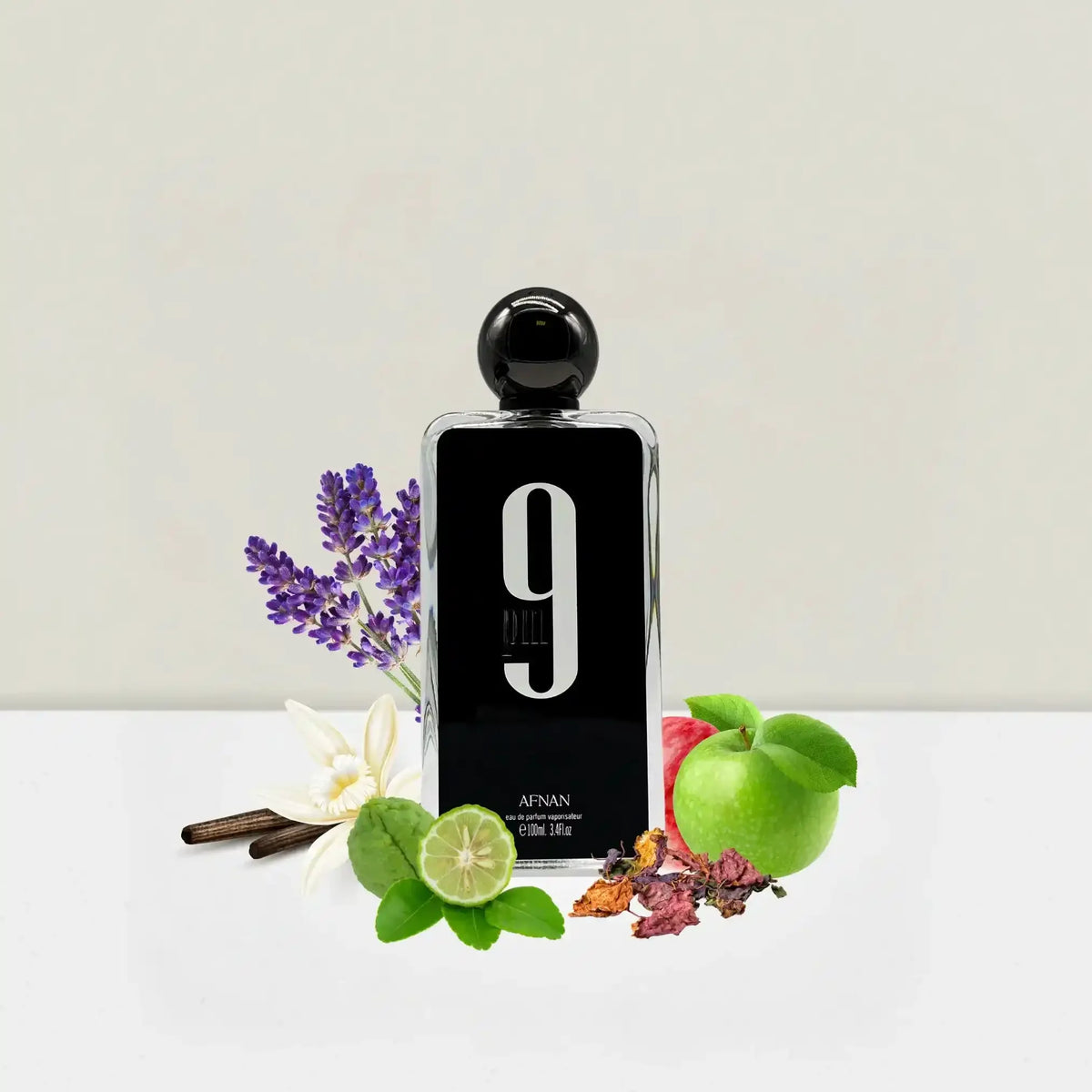 Afnan 9PM Eau de Parfum 100 ml Flakon mit Lavendel, Limette, grünem Apfel und Gewürzen