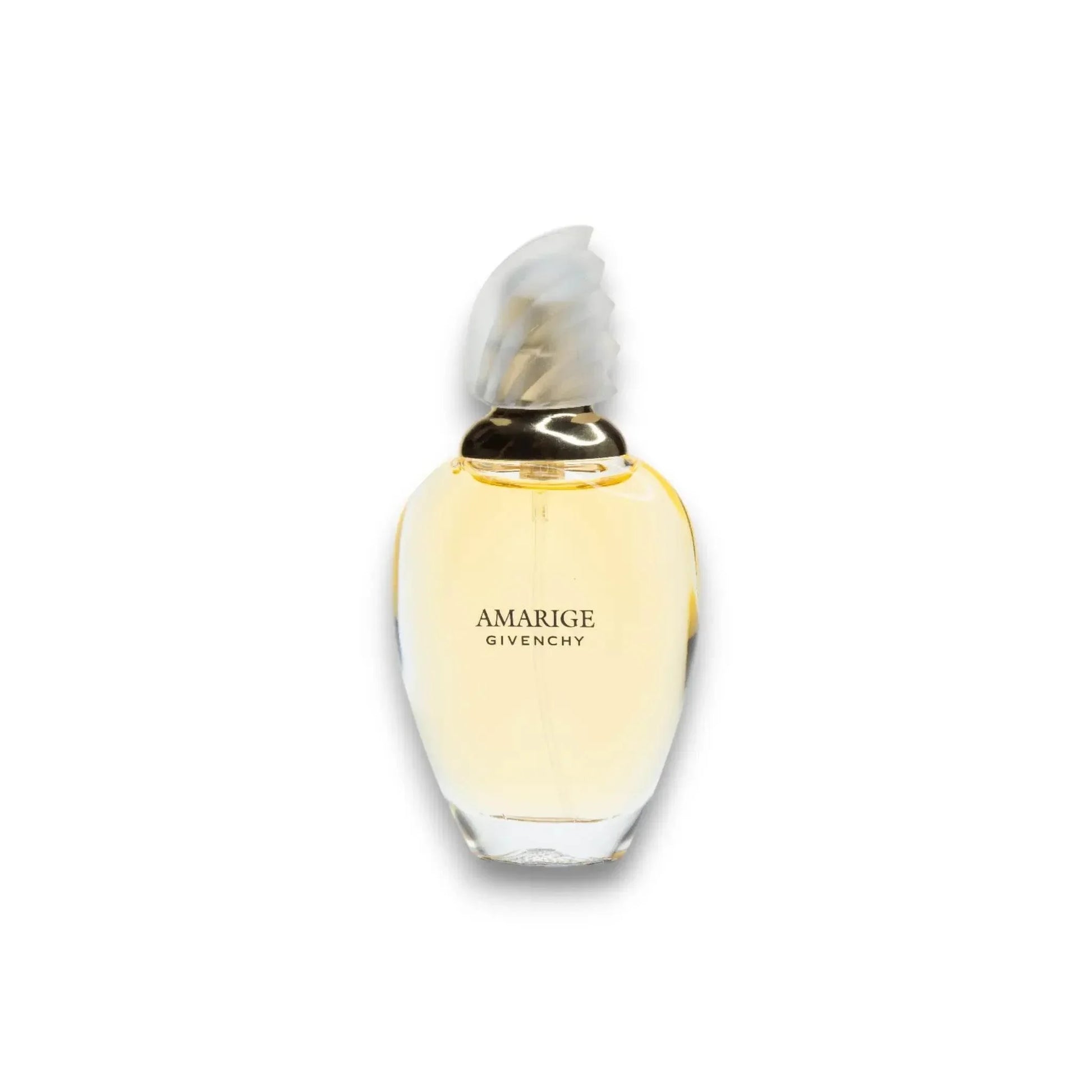 Eleganter Flakon des Amarige Eau de Toilette, feminines Luxusparfum mit goldfarbenem Duft.