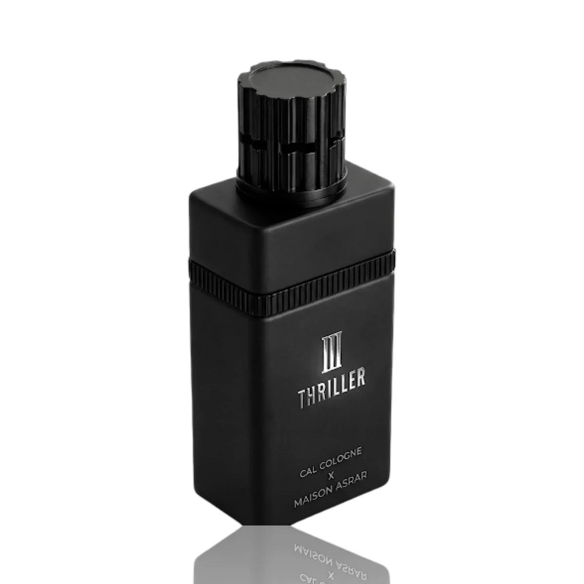 Schwarzer Luxusparfum-Flakon mit Aufschrift Thriller, elegantes Design, Unisex-Duft