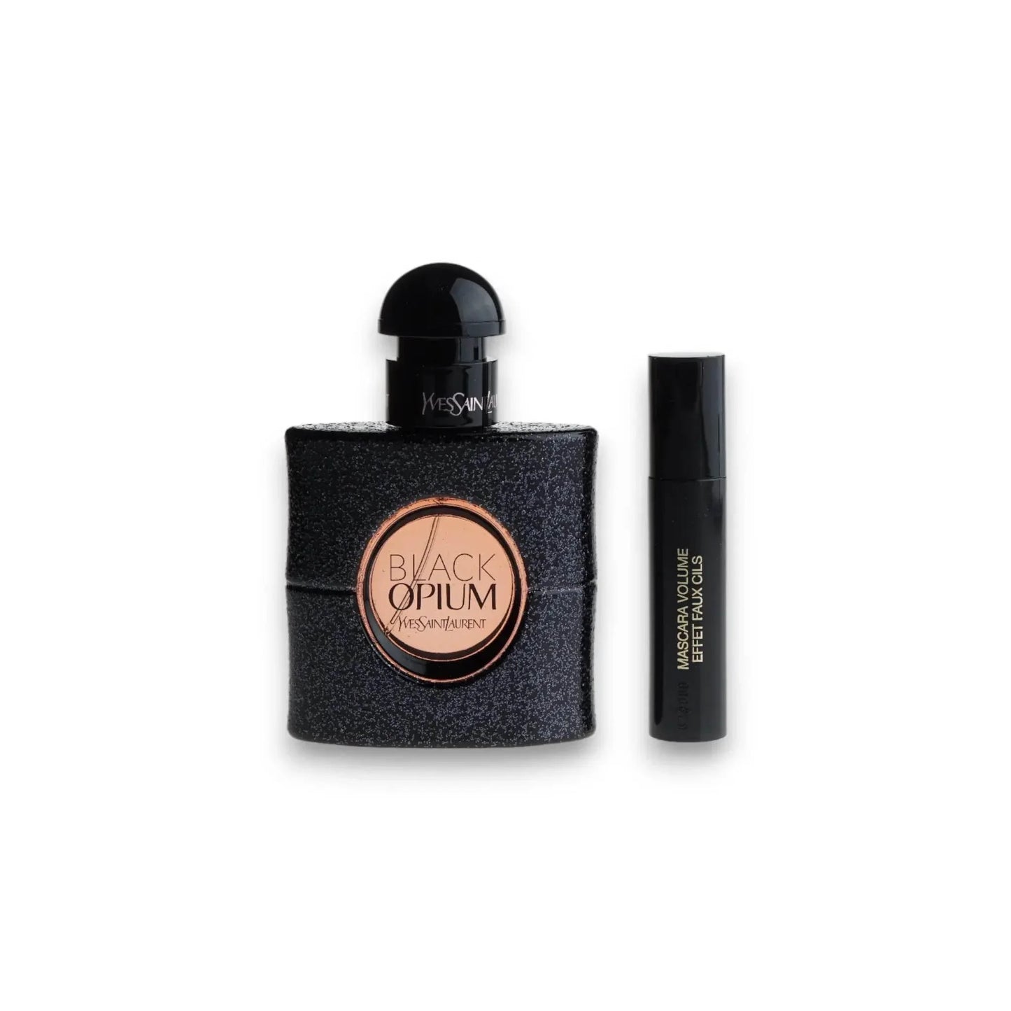 Black Opium Parfum und Mascara Set, schwarzer Flakon, luxuriöses Damenparfum, Geschenkset