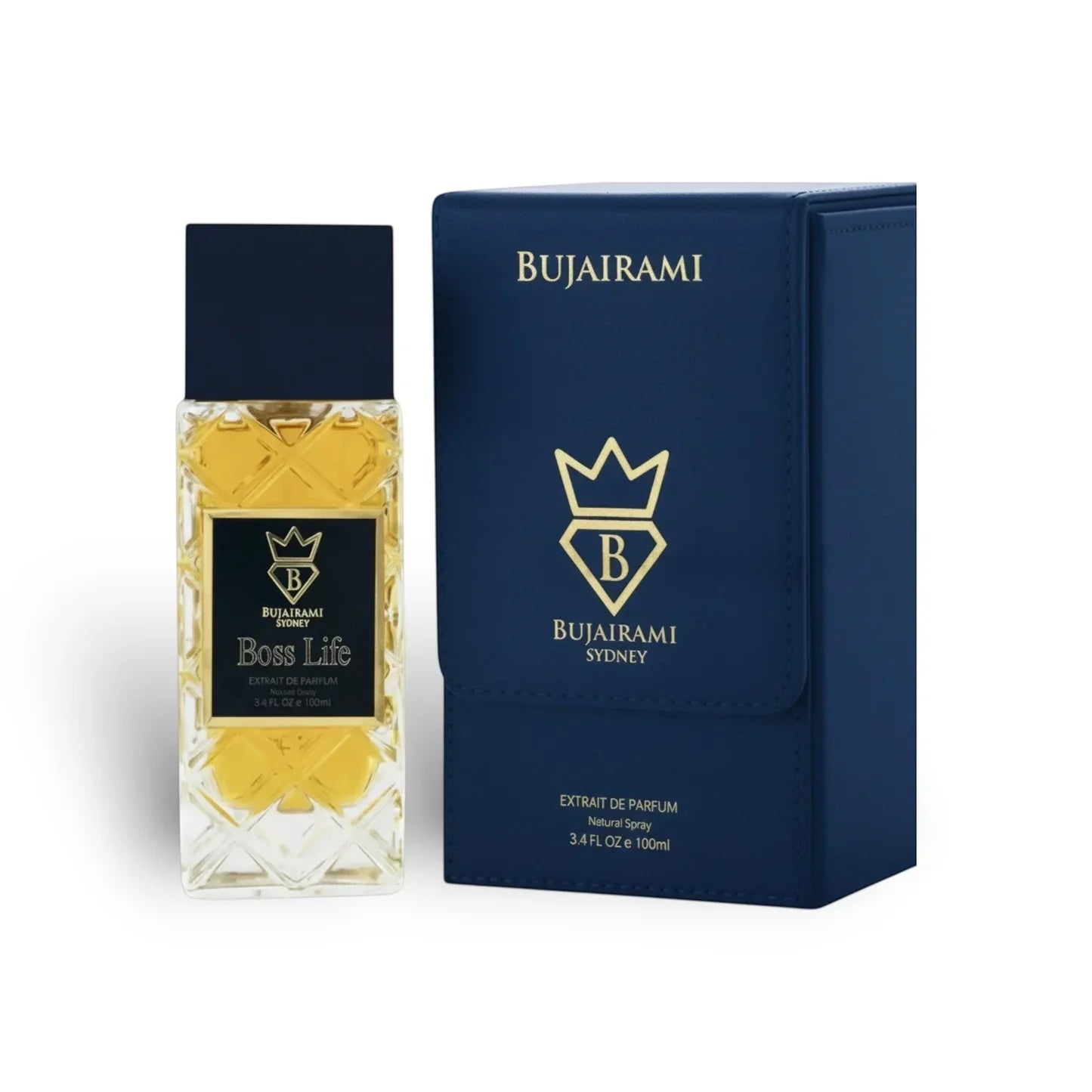 Bujairami Boss Life Extrait de Parfum in edler Flasche mit dunkelblauer Verpackung, 100ml