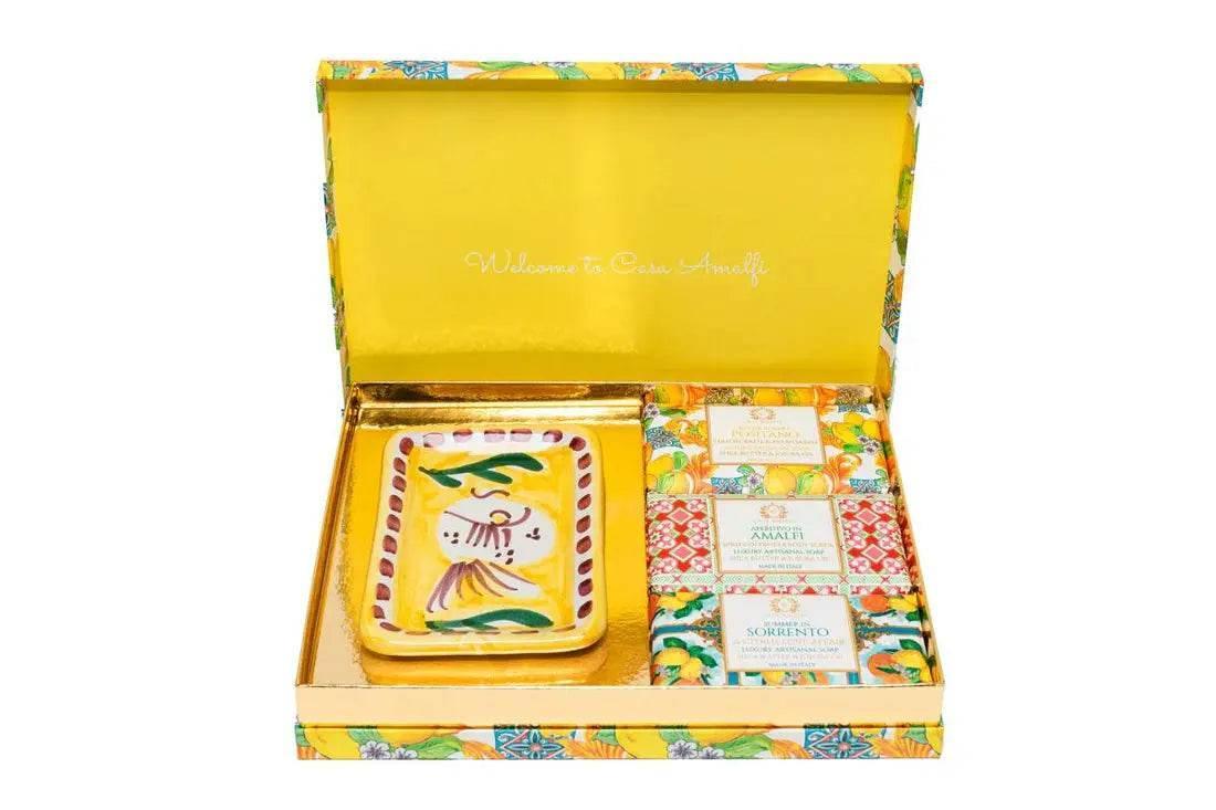 CASA AMALFI LEMON MAIOLICA 3 SOAP GIFT SET