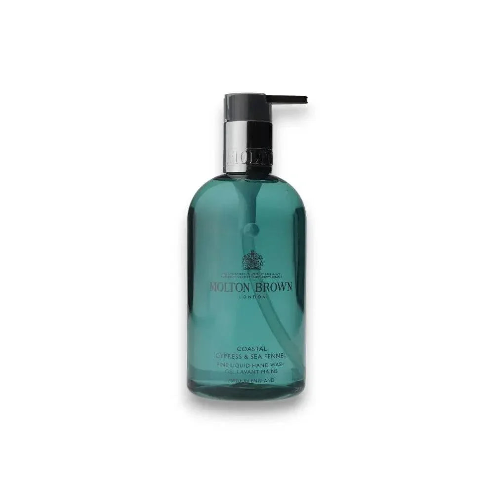 Molton Brown Coastal Cypress & Sea Fennel Handseife in türkisfarbener Pumpflasche