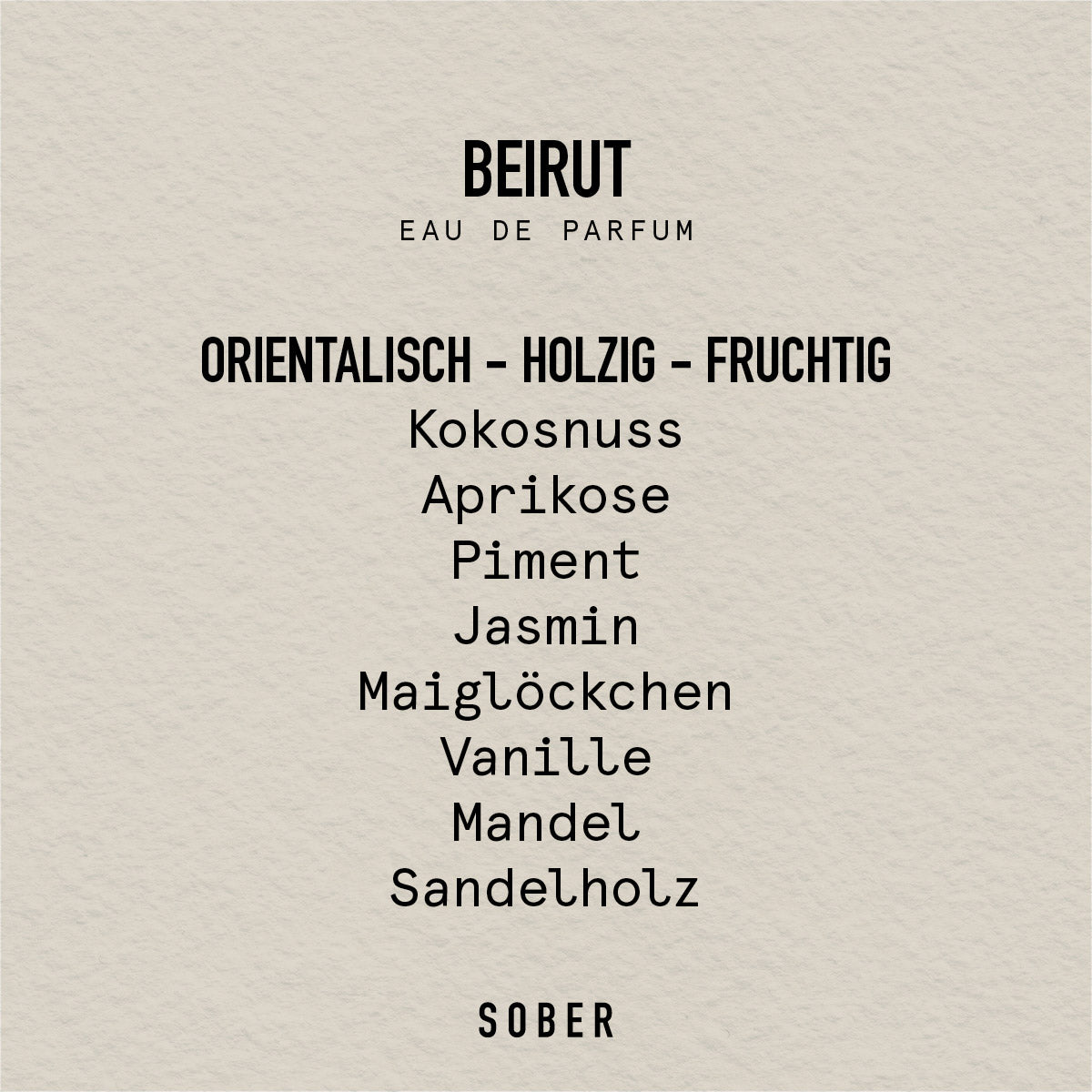 BEIRUT - Eau de Parfum Parfum von sober | Luxus Aroma