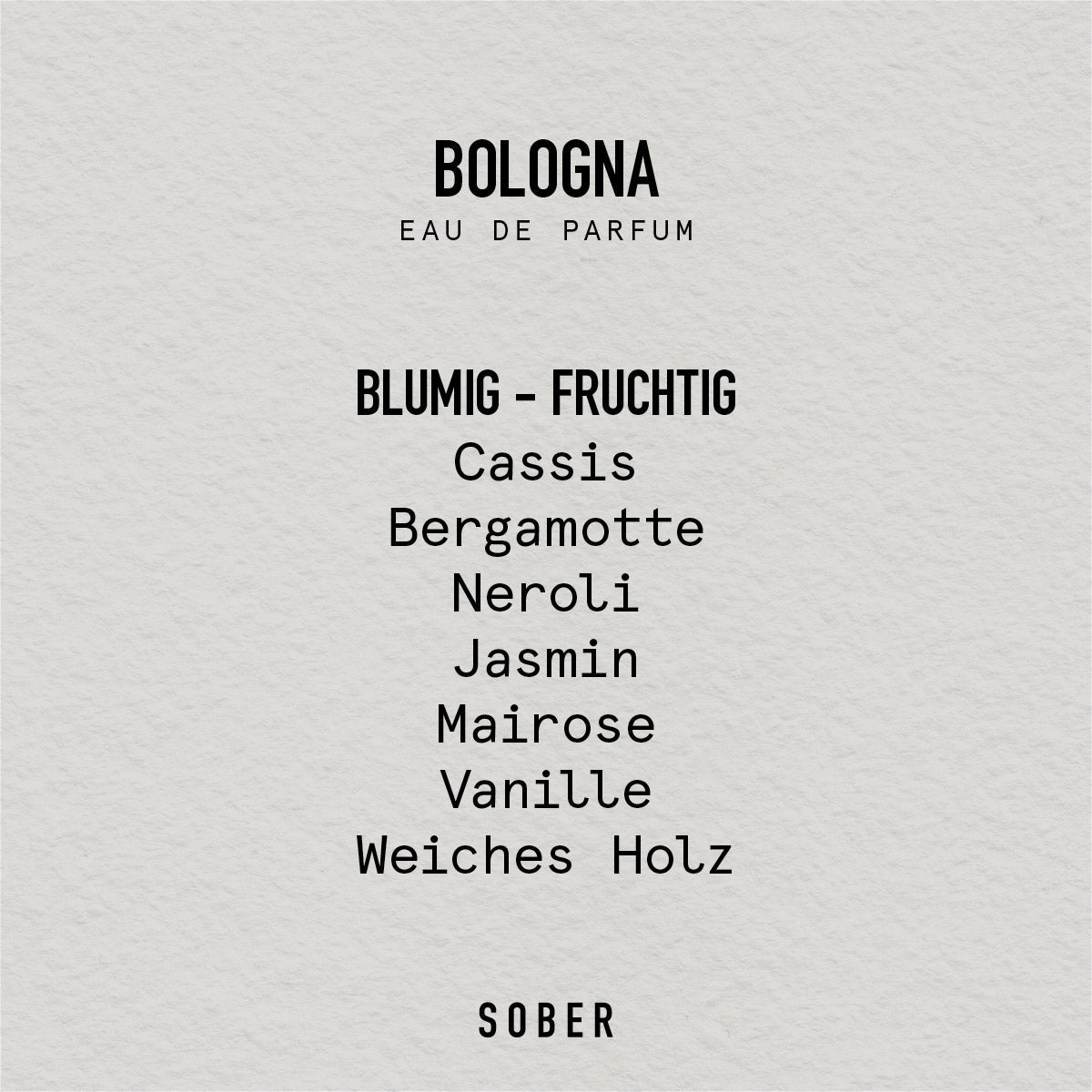 BOLOGNA - Eau de Parfum Parfum von sober | Luxus Aroma