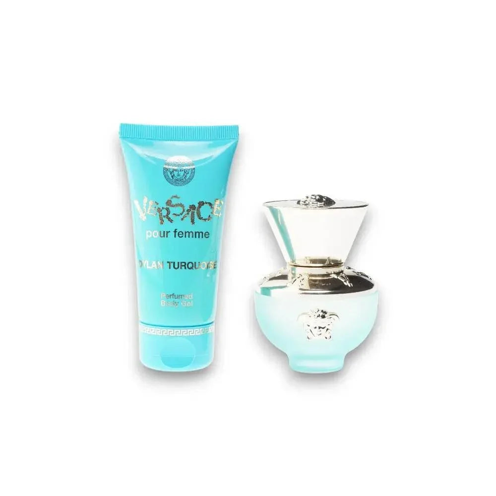 Damen Duftset mit türkisem Bodygel und Parfumflakon, luxuriöser Duft, Geschenkset