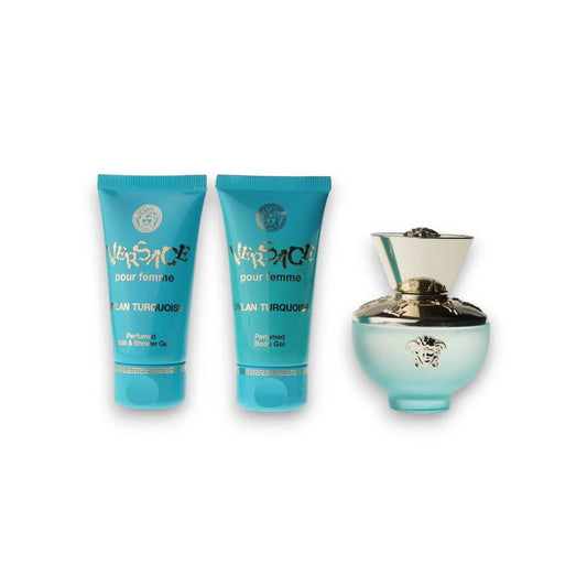 Versace Dylan Turquoise Pour Femme Duftset mit Eau de Toilette, Duschgel und Bodygel