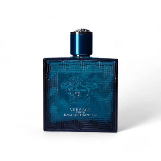 Blauer Flakon Versace Eros Pour Homme Eau de Parfum, Herrenduft, luxuriöses Parfum