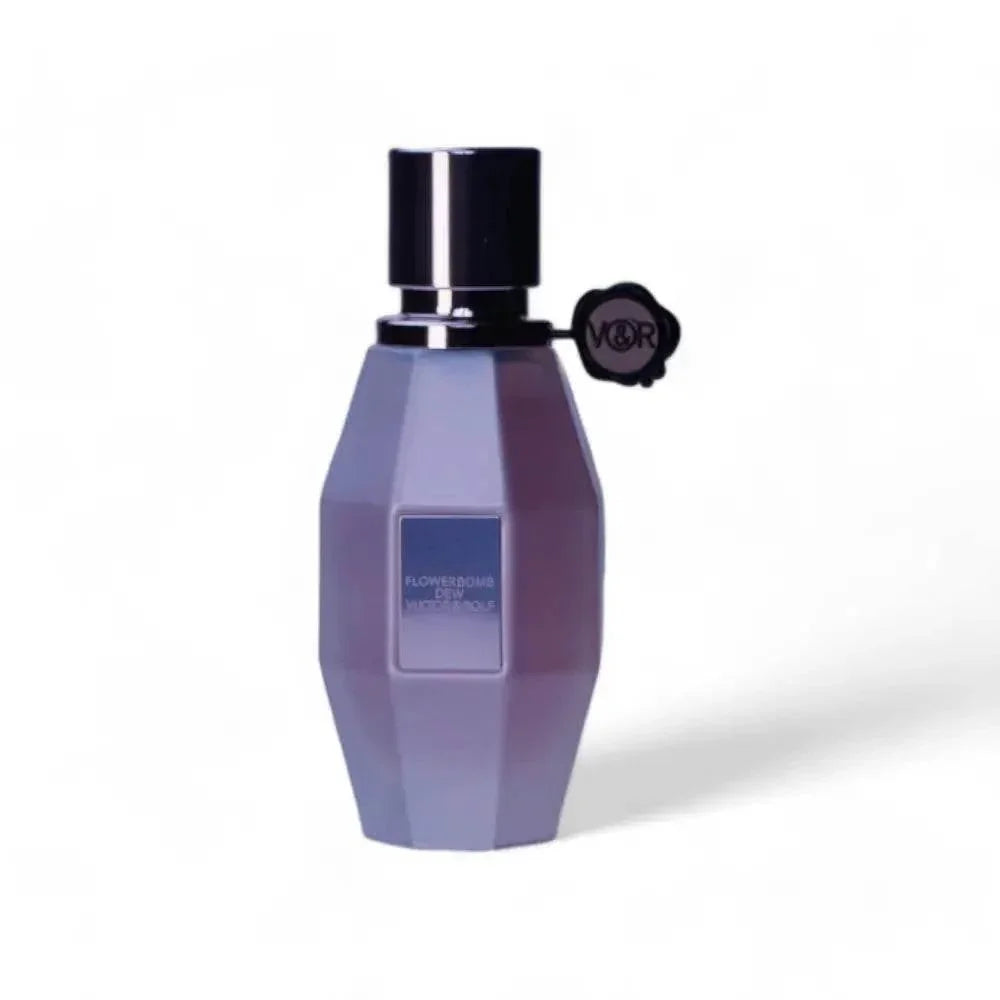 Blasslila Parfümflakon Flowerbomb Dew Eau de Parfum mit schwarzer Verschlusskappe