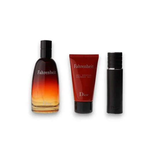 Fahrenheit Duftset mit Eau de Toilette, Duschgel und Spray für Herren, luxuriöse Parfums