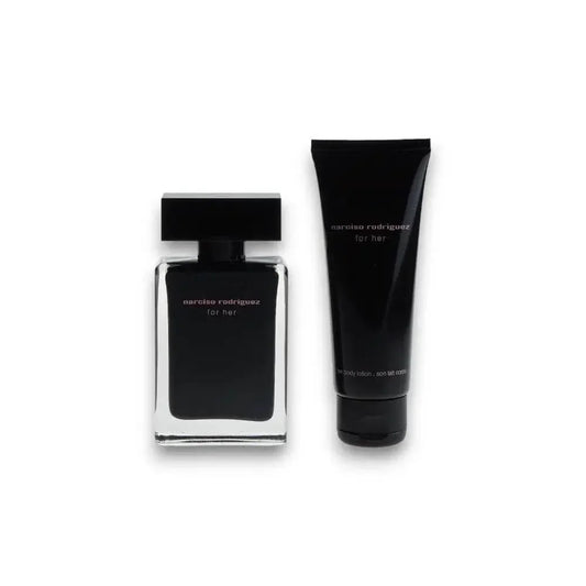 Duftset für Damen mit Eau de Toilette und Bodylotion in elegantem schwarzem Design