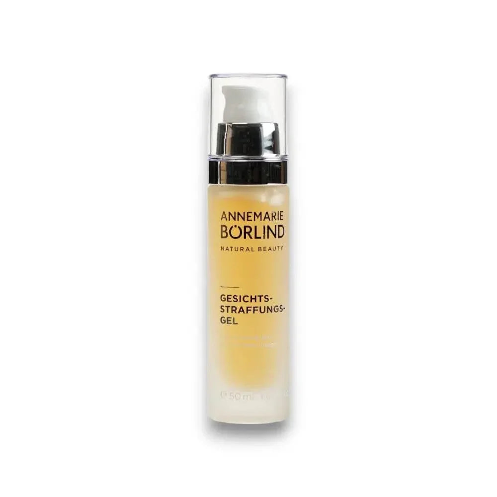 Gesichts-Straffungs-Gel in transparentem Pumpspender, Anti-Aging Gesichtspflege Produkt