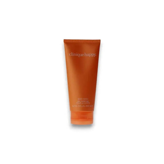 Orangefarbene Tube Clinique Happy Duschgel für Damen, luxuriöse Pflege, 200ml, freigestellt