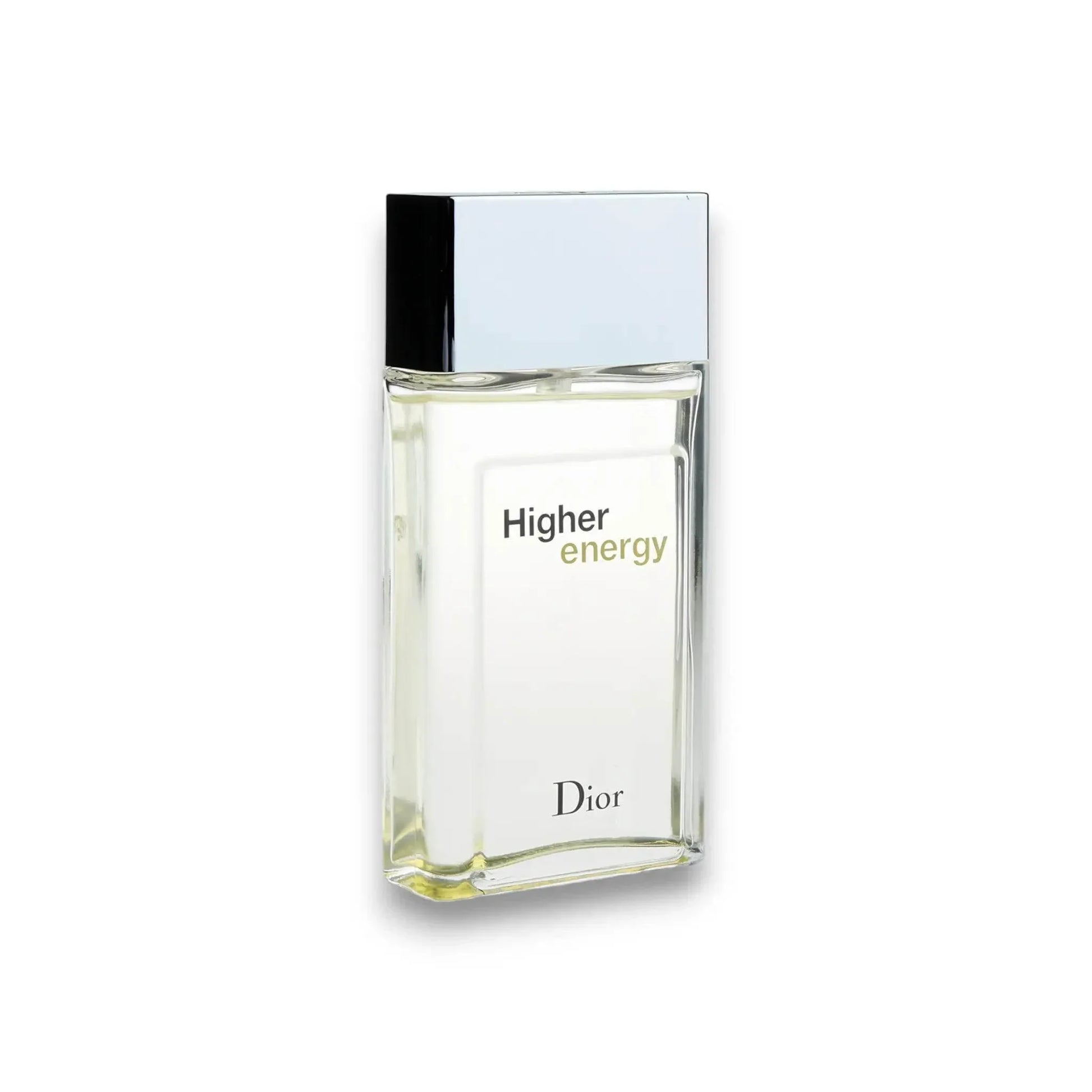 Herrenparfum Higher Energy Eau de Toilette, transparentes Flakon mit silbernem Verschluss.