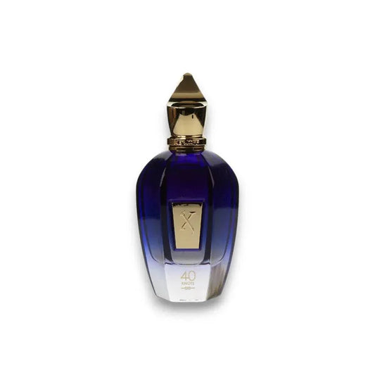 Edles Parfum in blau-goldenem Flakon, Aufschrift 40 Knots, luxuriöser Damenduft, Unisex-Duft