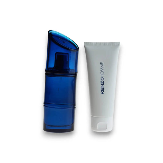 Kenzo Homme Duftset mit blauem Parfumflakon und weißer Pflegetube für Herren