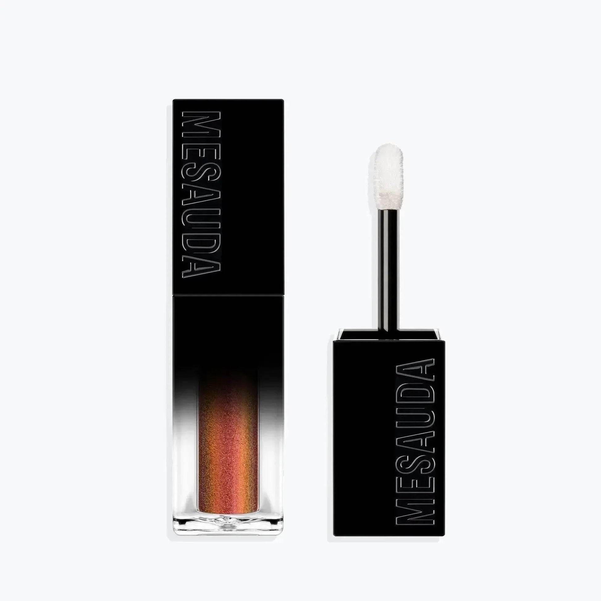 Flüssiger Lidschatten in Metallic-Bronze mit Applikator, elegantes Schwarzdesign