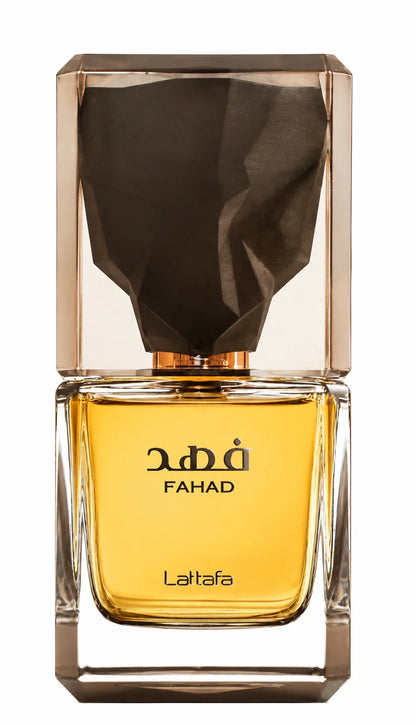 Luxus Parfum Fahad von Lattafa mit goldenem Duft und edlem Design