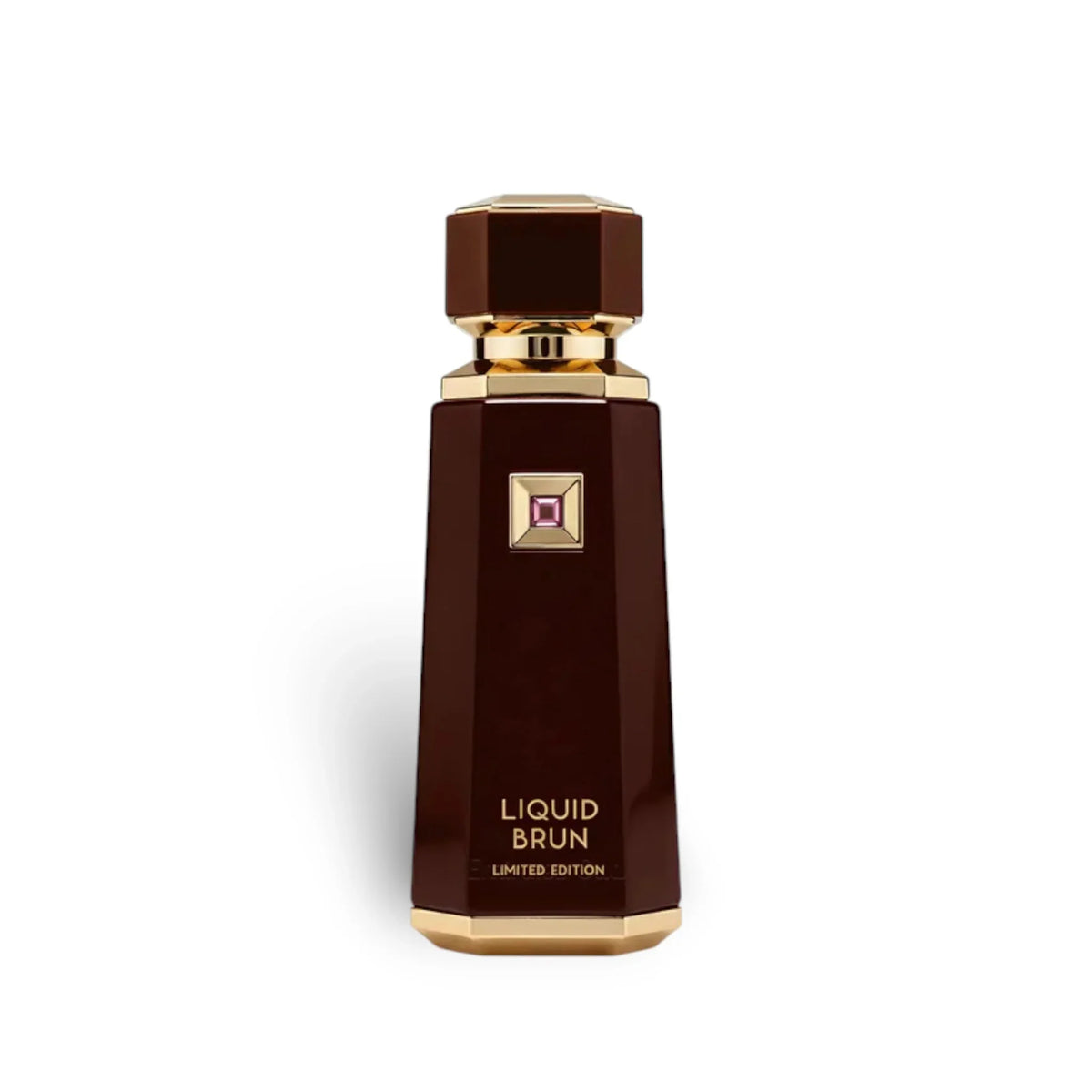 Luxuriöses braunes Parfumflakon Liquid Brun Limited Edition mit goldenen Details, 150ml