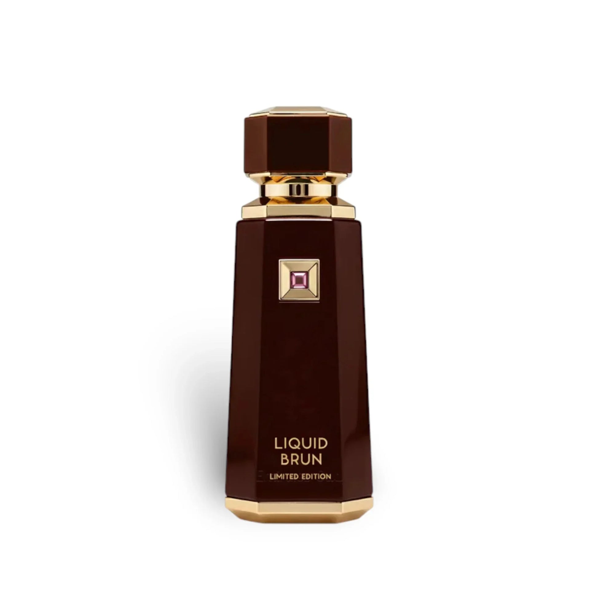 Luxuriöses braunes Parfumflakon Liquid Brun Limited Edition mit goldenen Details, 150ml