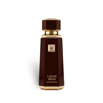 Luxuriöses braunes Parfumflakon Liquid Brun Limited Edition mit goldenen Details, 150ml