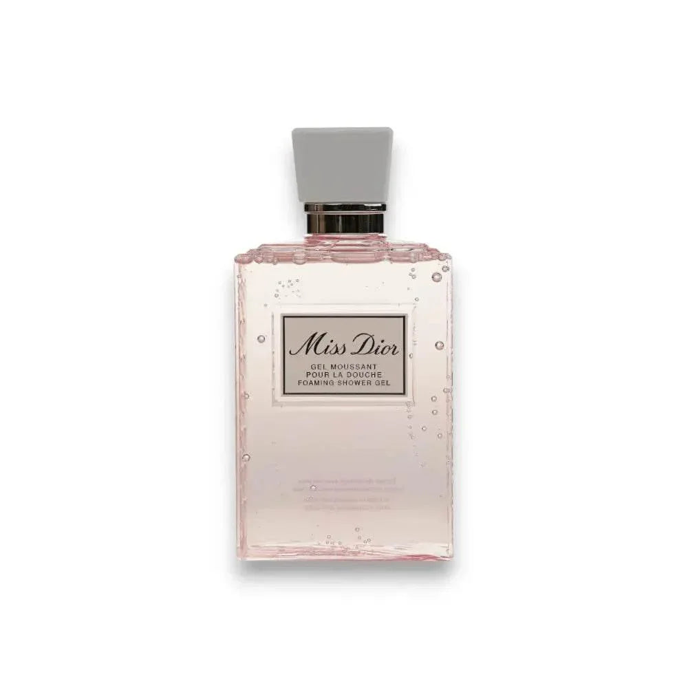Miss Dior Duschgel, rosa Flasche, luxuriöse Damenpflege, auf weißem Hintergrund