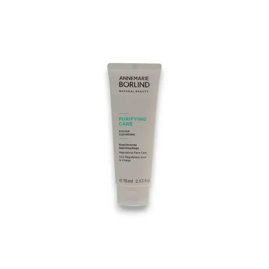 Tube regulierende Gesichtspflege, weiße Verpackung, 75ml, Produkt für Hautreinigung.