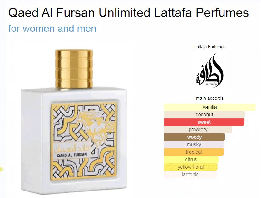 Eleganter weißer Parfumflakon mit goldener Verzierung, Duftnoten: Vanille, kokos, süß, holzig, unisex Duft.