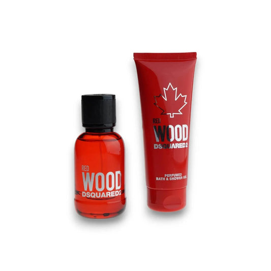 DSquared2 Red Wood Duftset mit Eau de Toilette und Duschgel, rote Verpackung, Herrenparfum