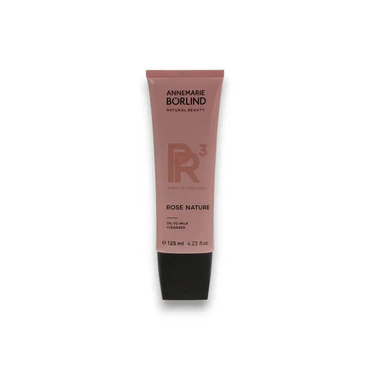 Rose Nature Oil-to-Milk Cleanser Tube auf weißem Hintergrund, sanfte Gesichtsreinigung, 125ml