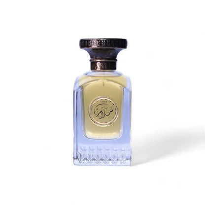 Luxus Eau de Parfum Flakon, transparent, goldene Kappe, exklusives Damen- und Herrenparfum