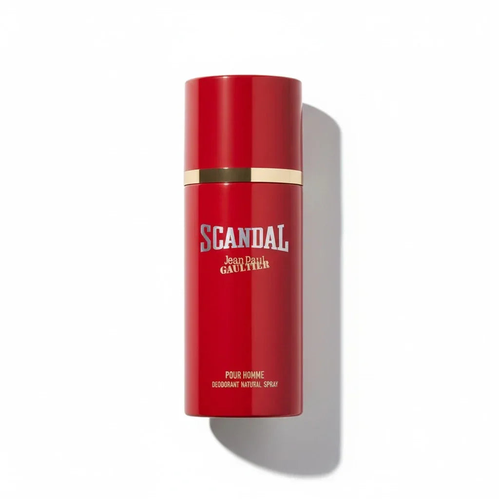 Jean Paul Gaultier Scandal Pour Homme Deodorant Natural Spray in roter Flasche.