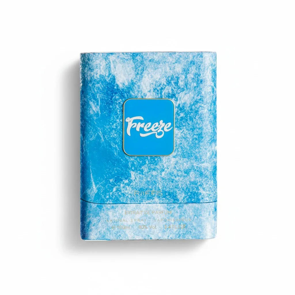 Luxusparfum Verpackung in eisblauem Design mit Freeze-Aufdruck, Duft für Damen und Herren