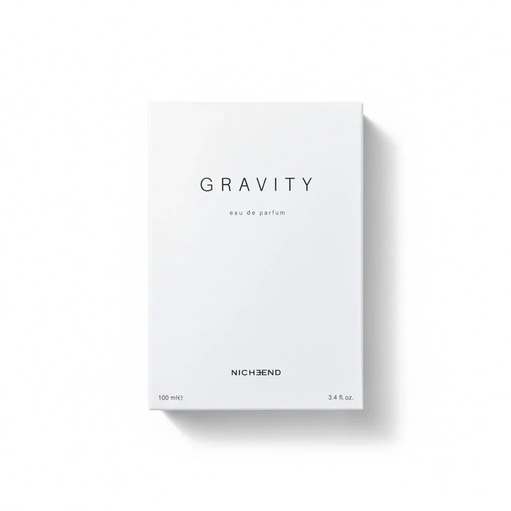 Weiße Verpackung des Nicheend GRAVITY Eau de Parfum, 100 ml.