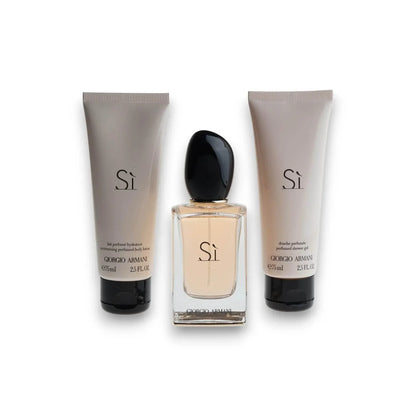 Si Duftset mit Eau de Parfum, Bodylotion und Duschgel für Damen, Geschenkset
