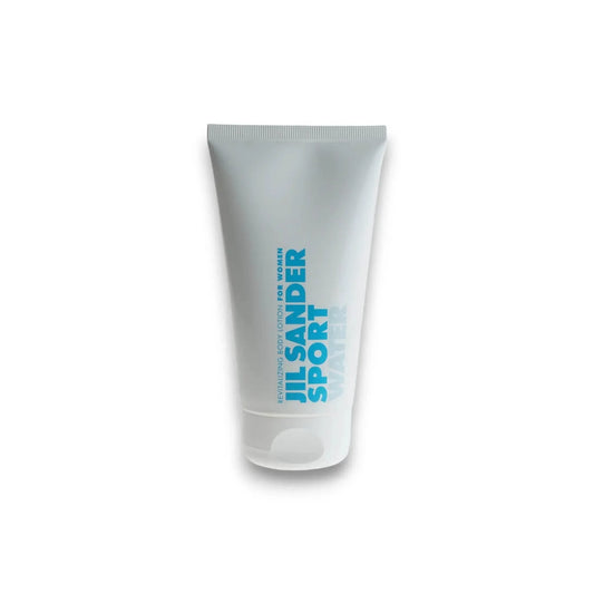 Jil Sander Sport Water Body Lotion, weiße Tube mit blauer Aufschrift, Pflege für Damen