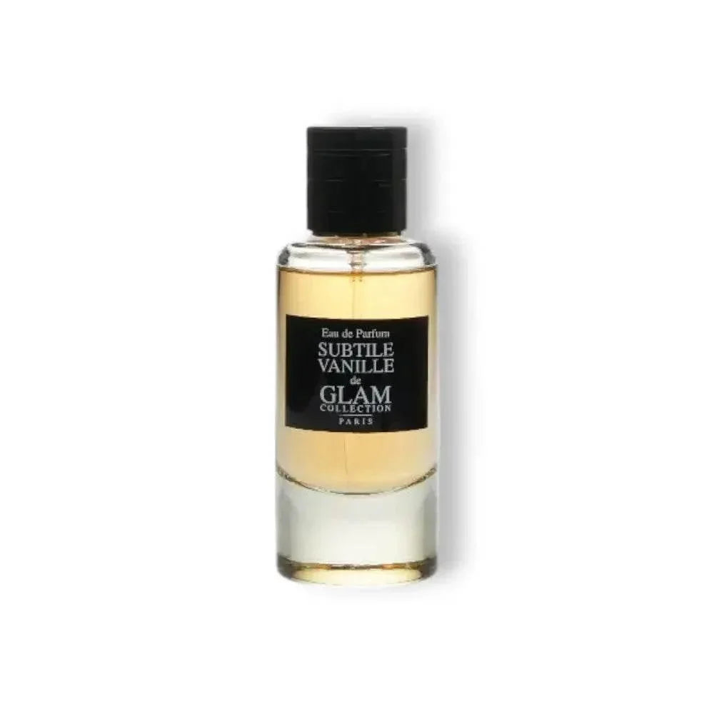 Glasflakon Subtile Vanille Eau de Parfum mit schwarzem Etikett, Unisex Duft