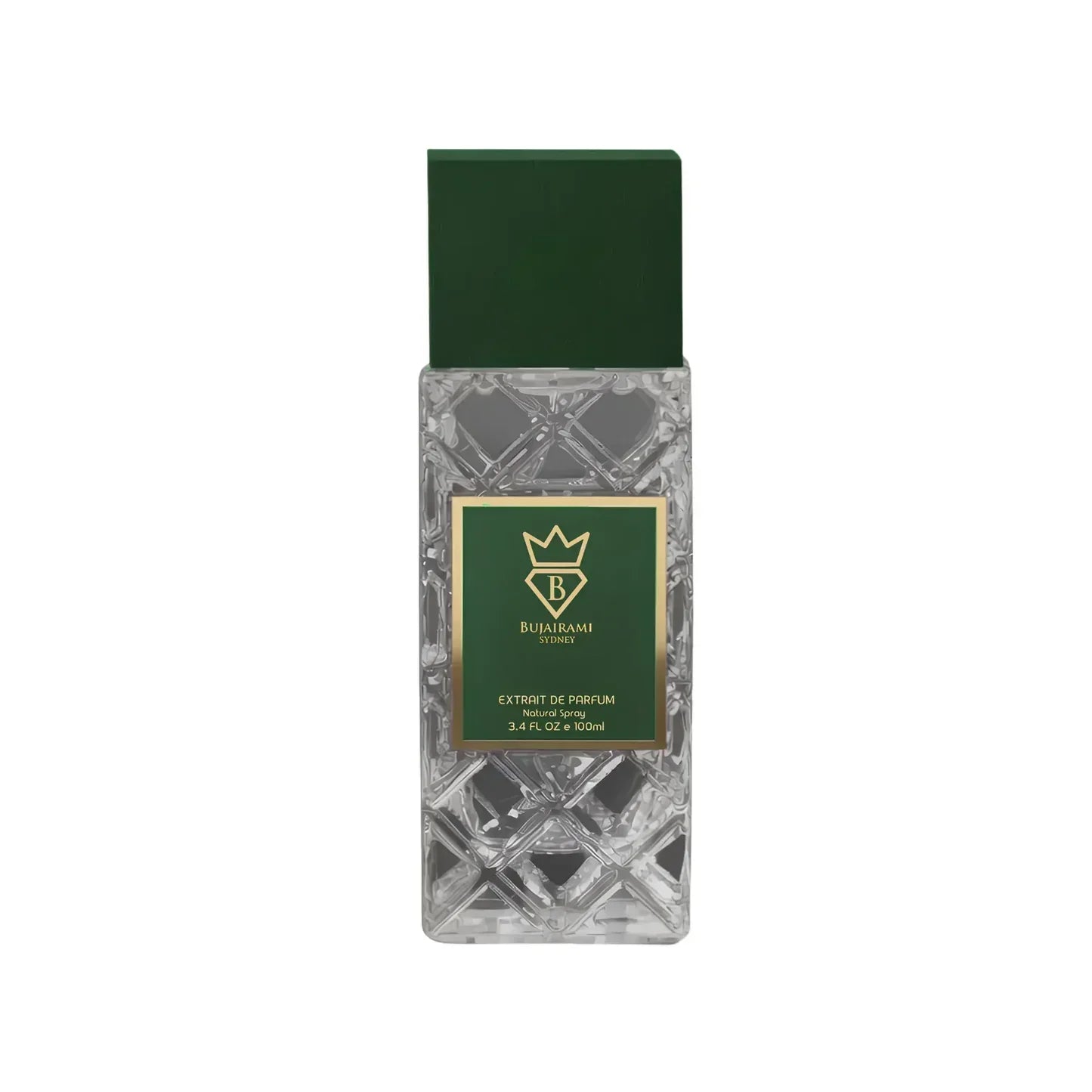 Luxus Parfum Extrakt in grüner Flasche mit Krone-Logo, 100ml