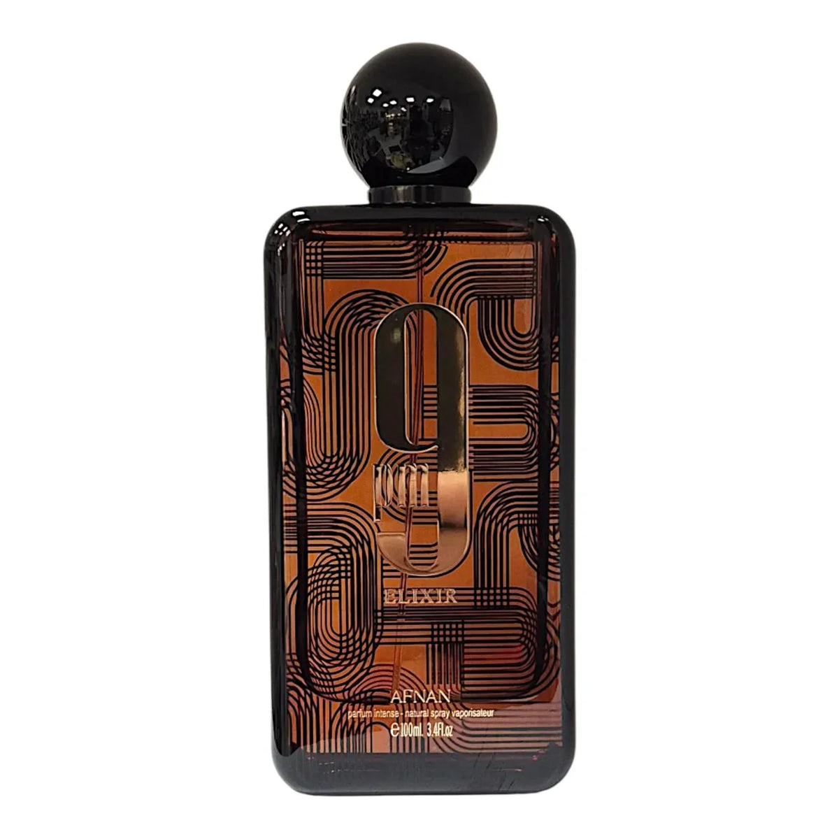 Edles Parfumflakon in Braun mit modernem Muster, Luxusduft für Damen und Herren